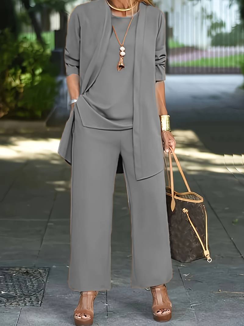 Glevato | Women's Wide Leg Three Piece Set