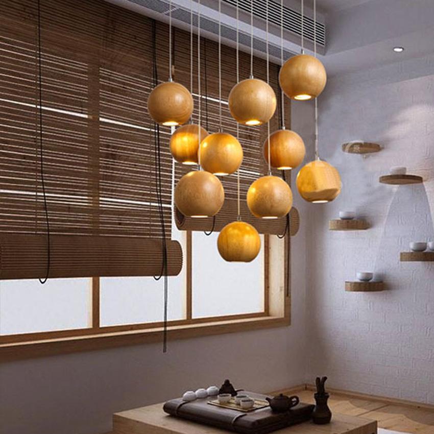 Glevato | Wooden Ball Pendant Light | Modern Natural Design