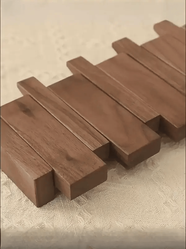 Glevato | Wooden Wall Mounted Coat Rack with Piano Key Design