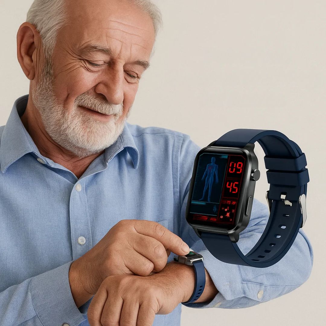 GlucoWell | Non-Invasive Diabetes Smartwatch – Blood Sugar Monitor – HD Display – Pain-Free Glucose Tracking for Adults Glevato