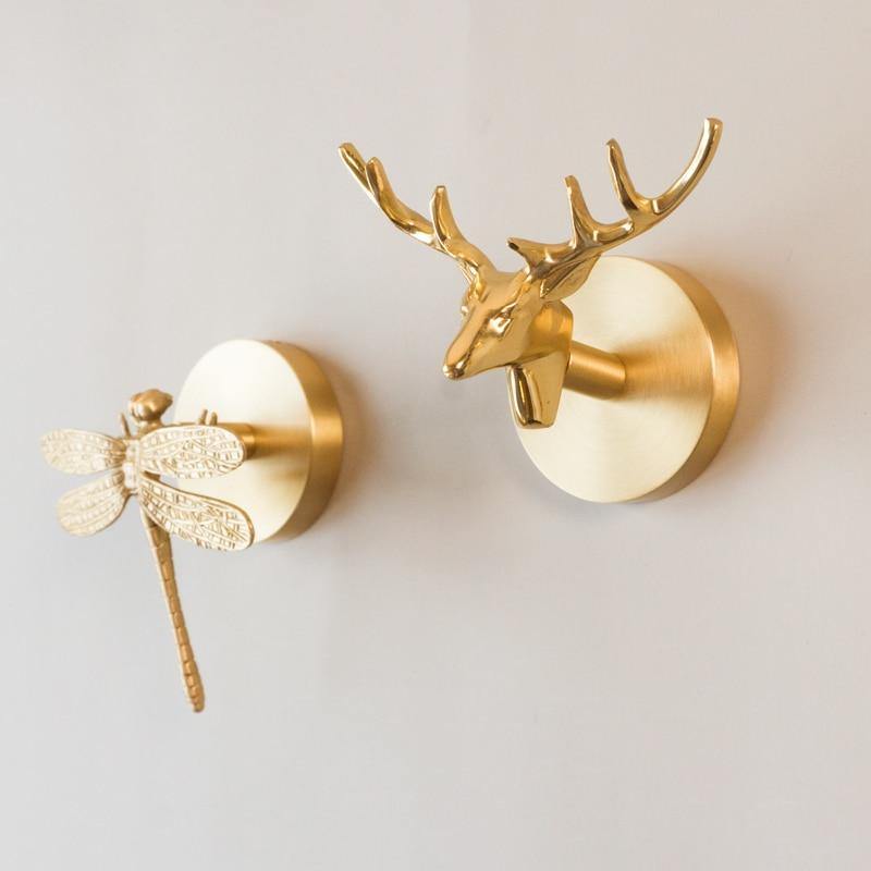 GOLDHORN – Decorative Animal Coat Hook made of Brass with Gold Finish