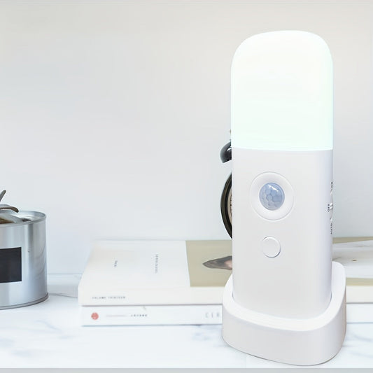 LED Night Light with Motion Sensor – USB Rechargeable and Adjustable Brightness for Bedrooms and Hallways