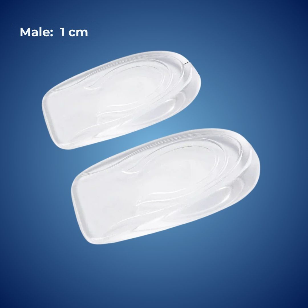 LiftComfort Silicone Gel Heel Lifting Inserts | Height Increase - Pain Relief for Plantar Fasciitis - Shock Absorption - Better Posture Glevato