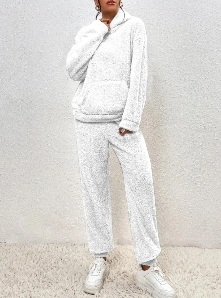 LuxeCuddle Ultra-Comfortable Teddy Hooded Pajama | Treat Yourself to Unmatched Comfort and Style for Relaxation at Home