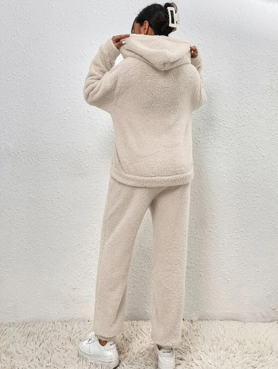 LuxeCuddle Ultra-Comfortable Teddy Hooded Pajama | Treat Yourself to Unmatched Comfort and Style for Relaxation at Home