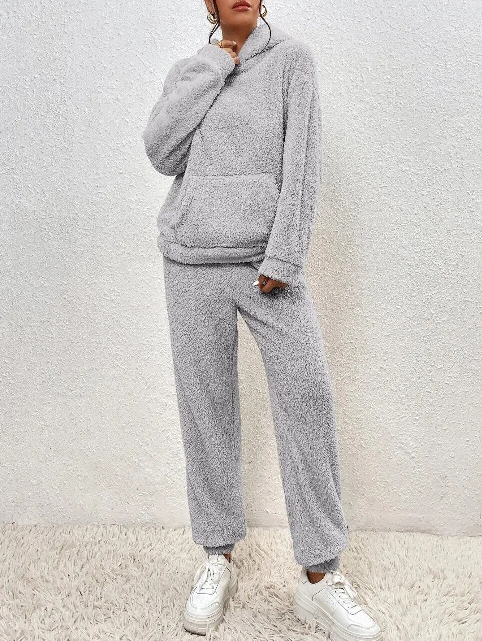 LuxeCuddle Ultra-Comfortable Teddy Hooded Pajama | Treat Yourself to Unmatched Comfort and Style for Relaxation at Home
