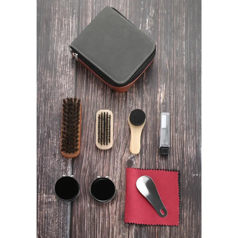 LuxeShine 9-Piece Shoe Care Kit | Premium Horsehair Brushes and Polish Kit for Leather Care
