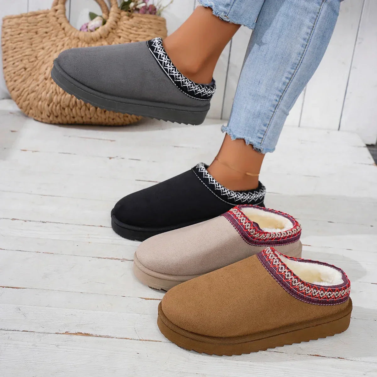 Luxury Cashmere Winter Boots for Women | Ultra-Warm, Thick Sole Slippers for Cozy Comfort