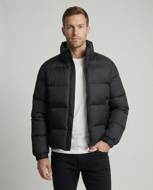 Men's Down Puffer Jacket with Warmth & Hood | Glevato