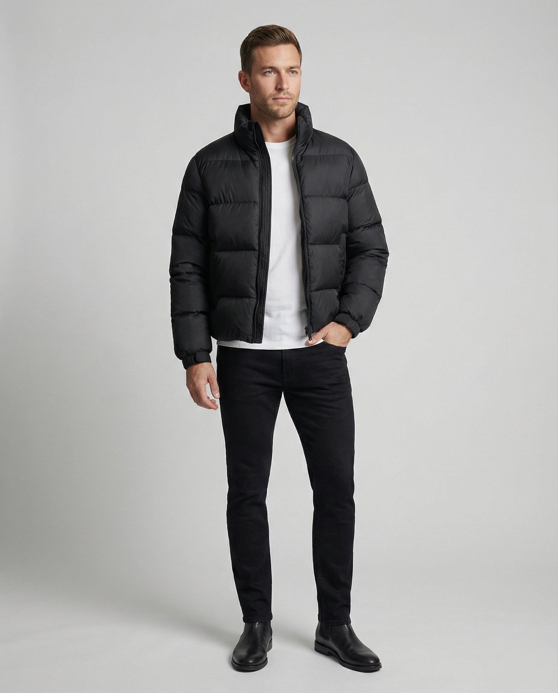 Men's Down Puffer Jacket with Warmth & Hood | Glevato