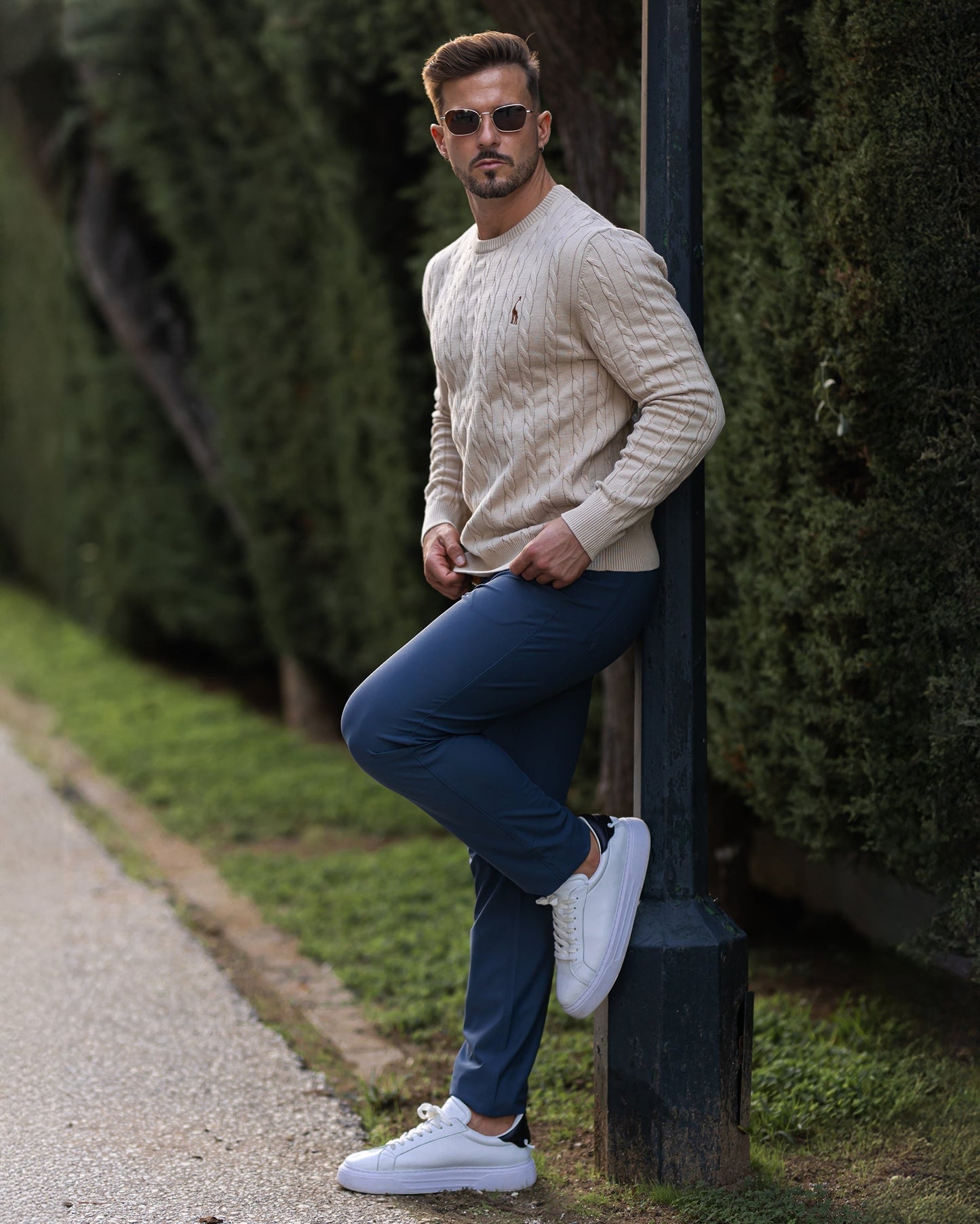 Men's Knitted Cotton Jumper - Autumn Edition