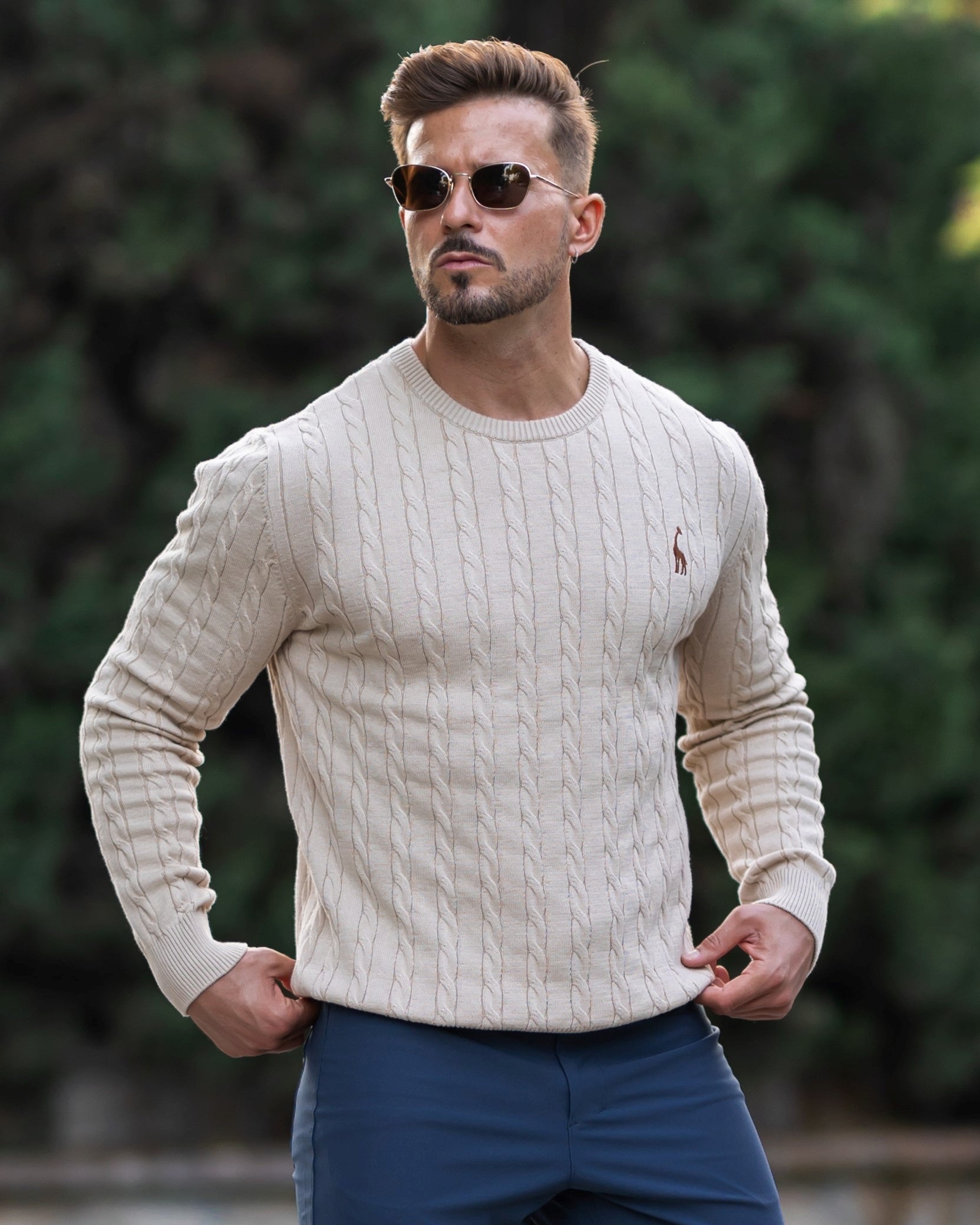 Men's Knitted Cotton Jumper - Autumn Edition