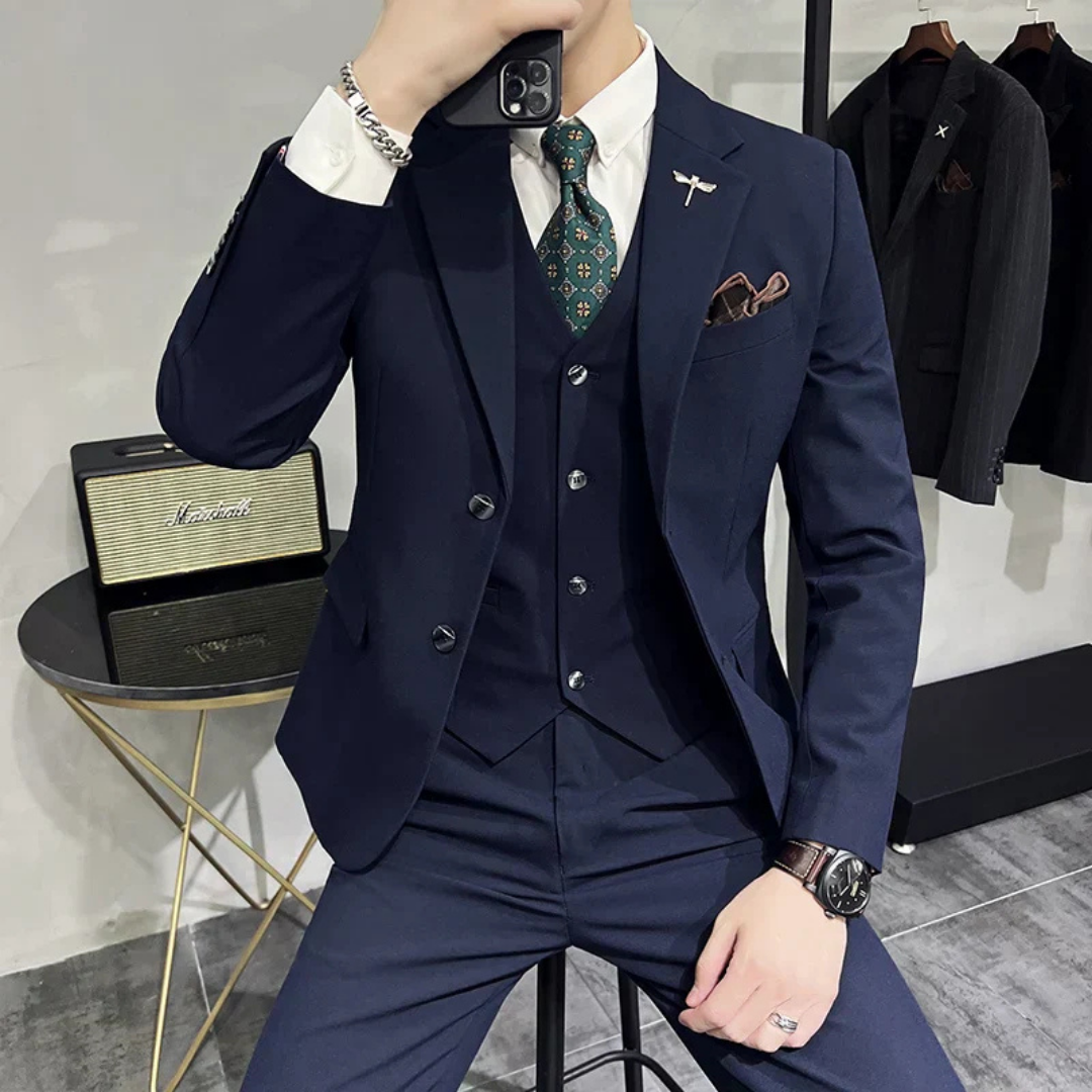 Men's Slim Fit Three-Piece Set | Autumn Formal