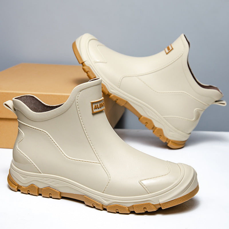 Men's Waterproof Rubber Boots with Slip-Resistant Sole and Flexible Entry Glevato