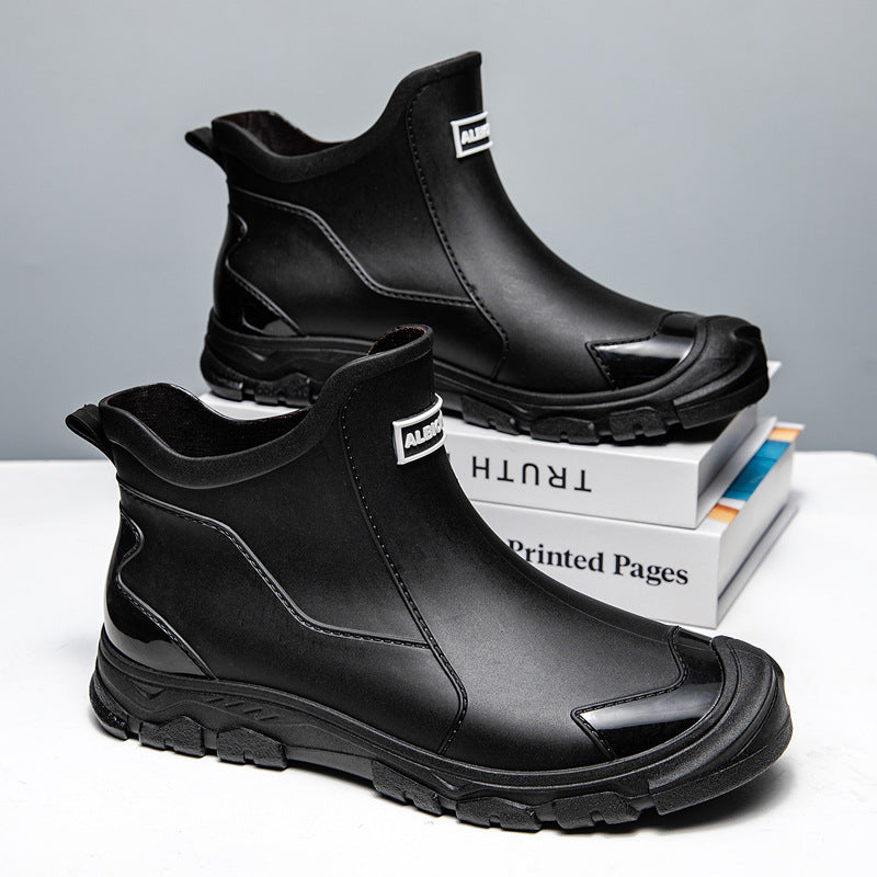 Men's Waterproof Rubber Boots with Slip-Resistant Sole and Flexible Entry Glevato
