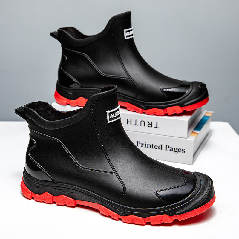 Men's Waterproof Rubber Boots with Slip-Resistant Sole and Flexible Entry Glevato