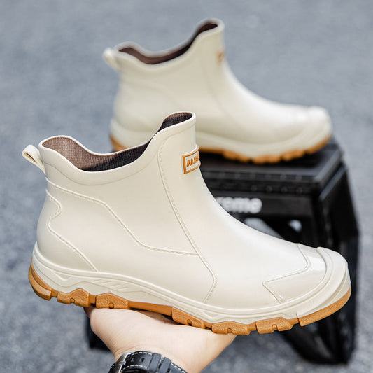 Men's Waterproof Rubber Boots with Slip-Resistant Sole and Flexible Entry Glevato