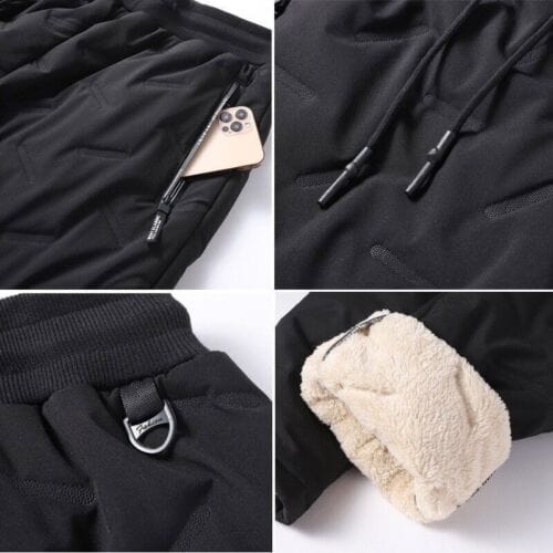 Men's Winter Pants Lined Waterproof Polyester Blend
