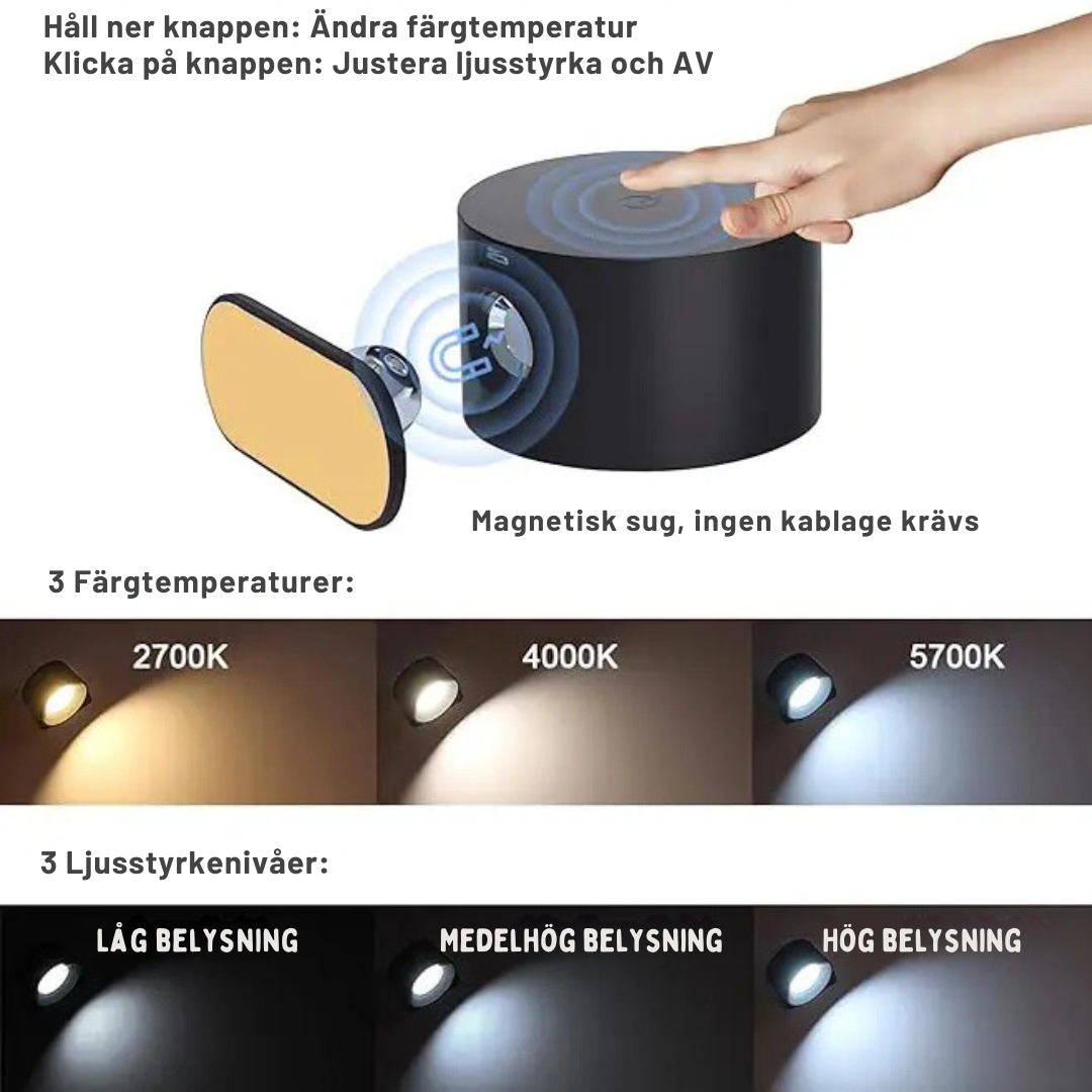 Nordic Light – wireless, rechargeable, and remote-controlled wall lamp in Scandinavian design
