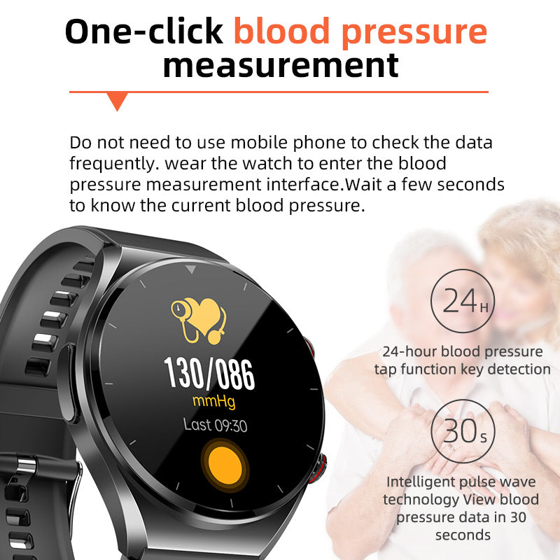 One-Click Blood Sugar | Blood Glucose Blood Pressure ECG | ECG HRV Heart Rate Monitor Health Smart Watch