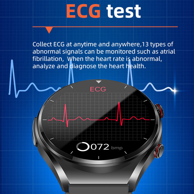 One-Click Blood Sugar | Blood Glucose Blood Pressure ECG | ECG HRV Heart Rate Monitor Health Smart Watch