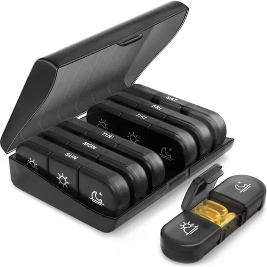 Pillbox 7 Days 3 Compartments - Organizer for Medicine and Tablets