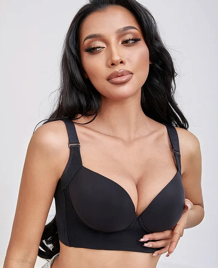 Plus-size push-up bra with deep cups.