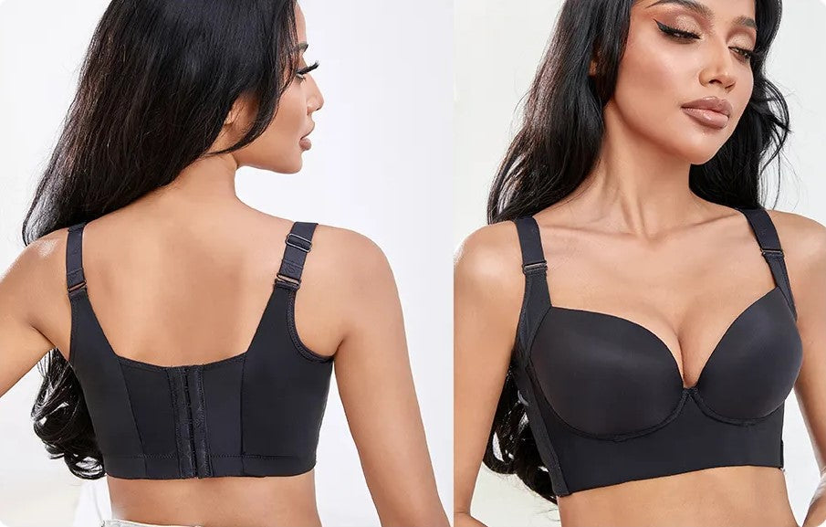 Plus-size push-up bra with deep cups.