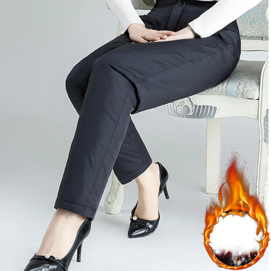 Plus-size straight-cut winter down pants