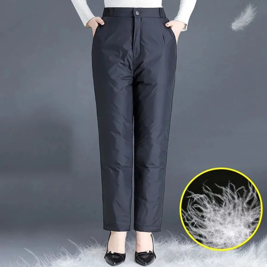 Plus-size straight-cut winter down pants