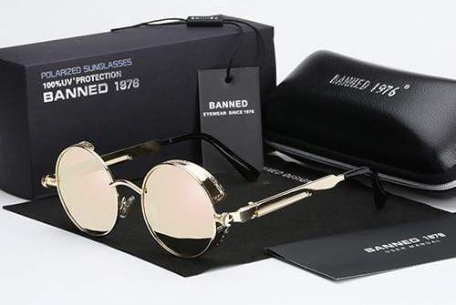 Round Polarized Steampunk Retro Sunglasses – Argo
