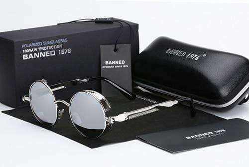 Round Polarized Steampunk Retro Sunglasses – Argo
