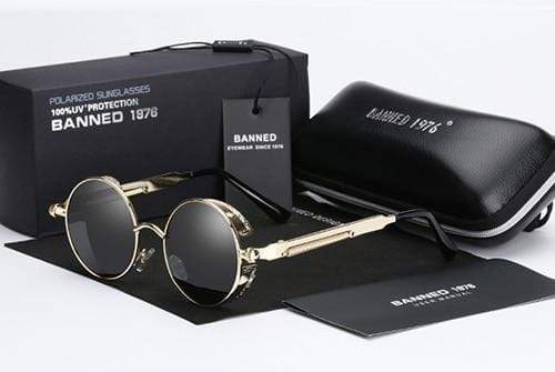 Round Polarized Steampunk Retro Sunglasses – Argo