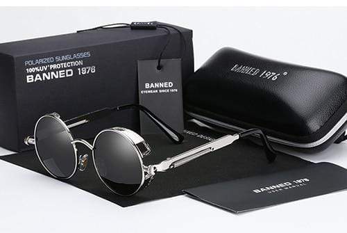 Round Polarized Steampunk Retro Sunglasses – Argo