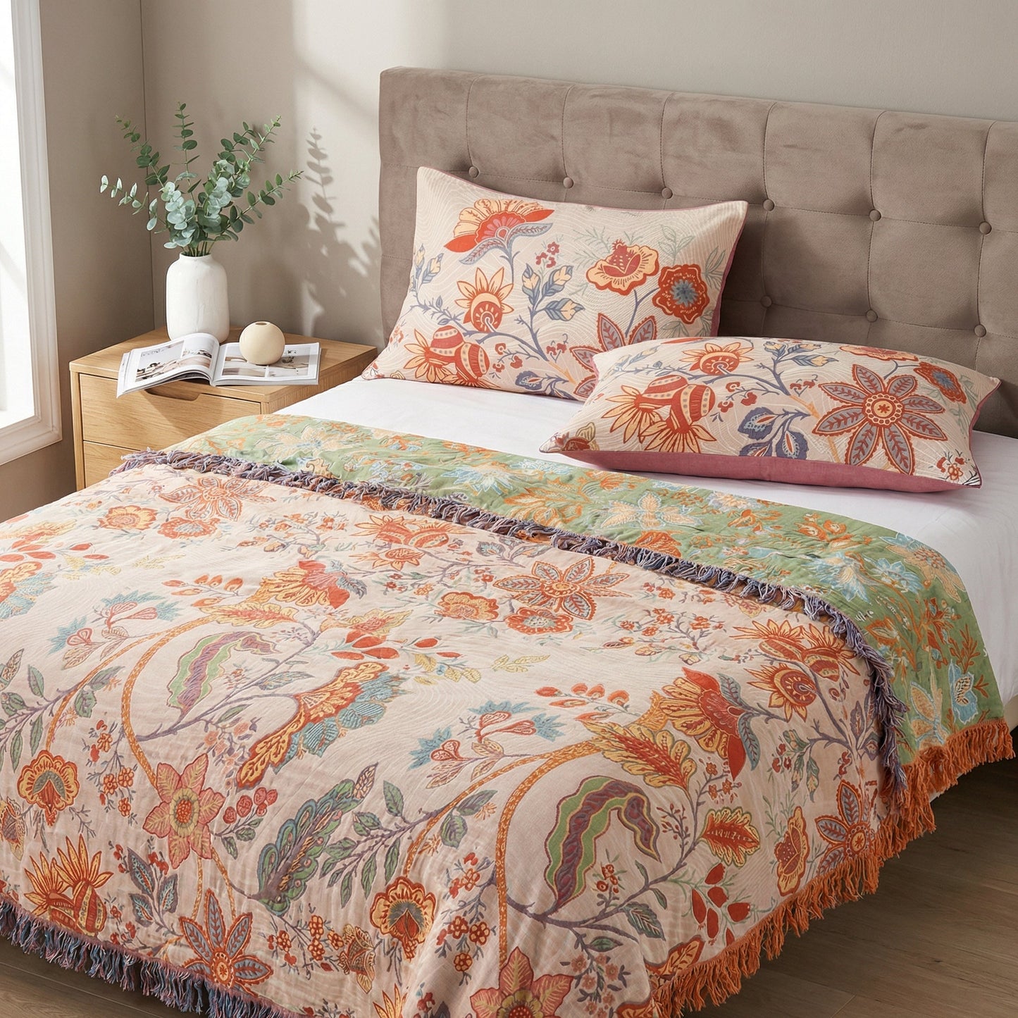 Rustic Floral Boho Pillowcases | 2pcs Set