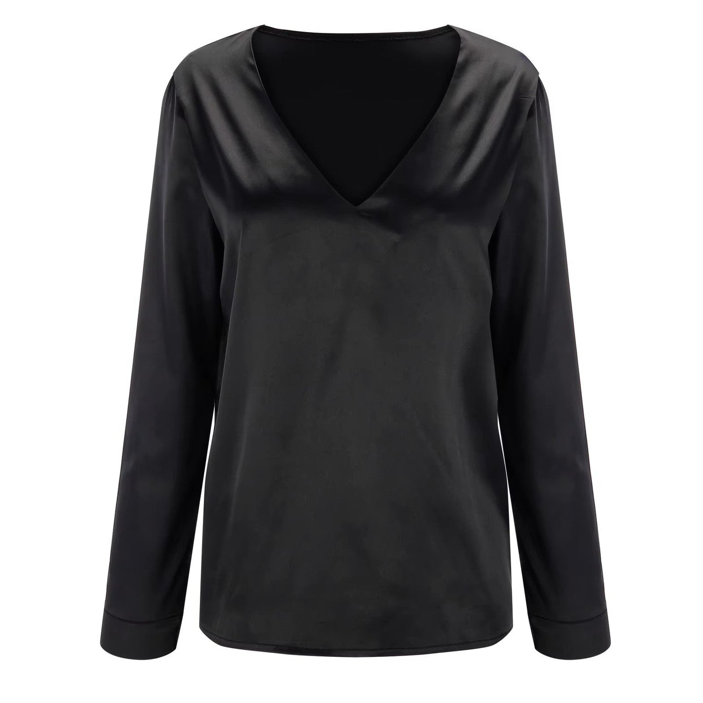 Satin shirt with deep neckline - Autumn Edition