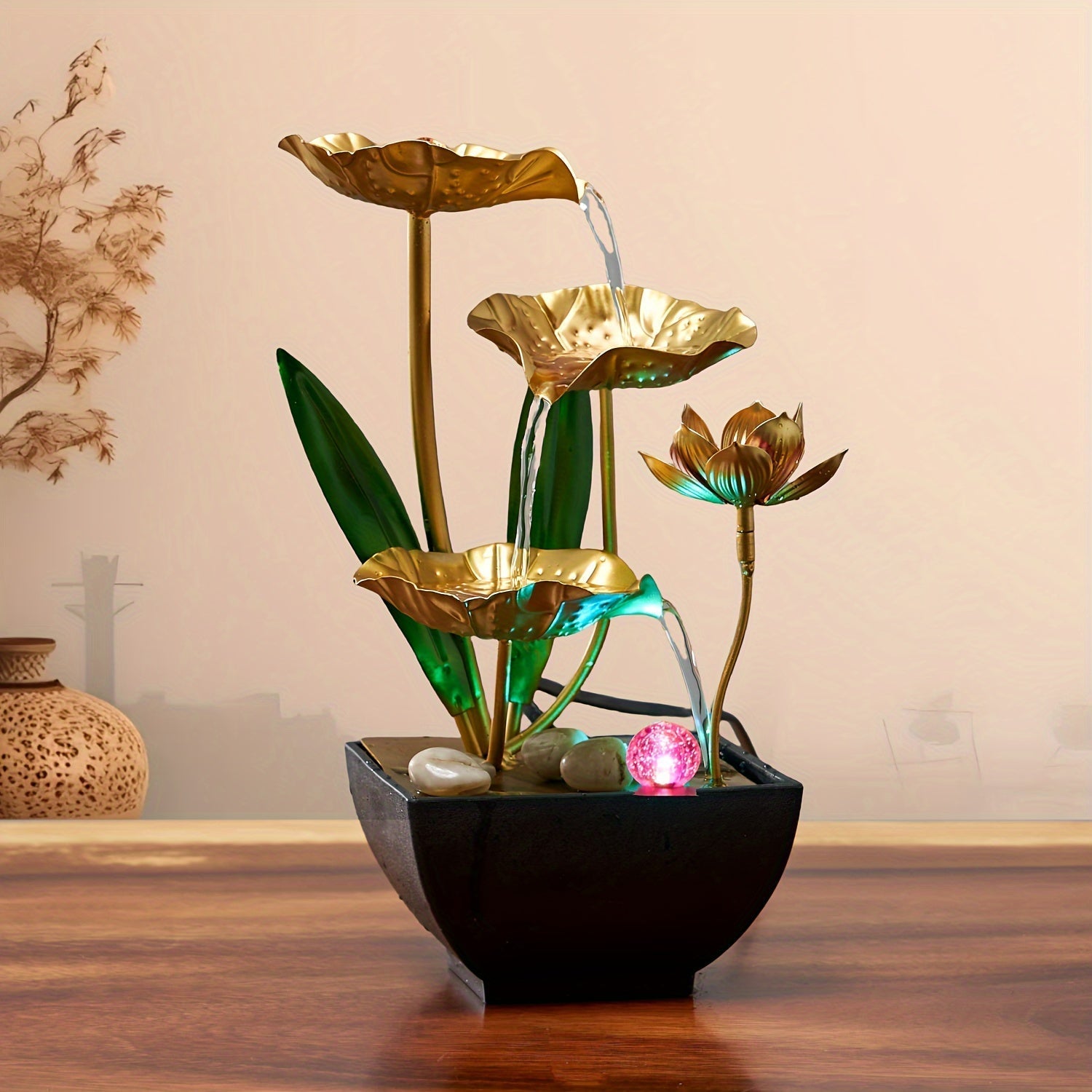 Serene Lotus Indoor Fountain – Soothing and Ambient
