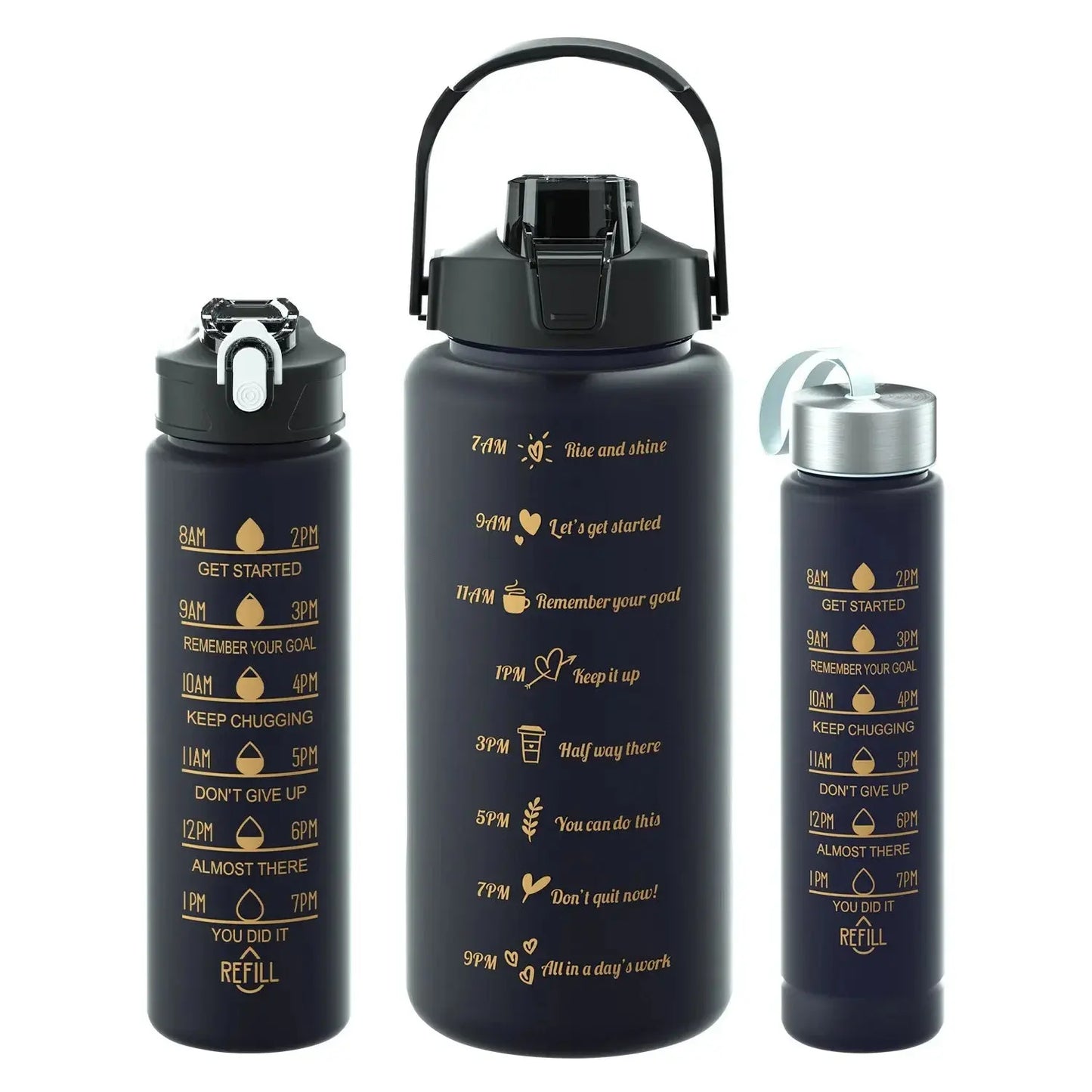Set of 3 Motivational Water Bottles