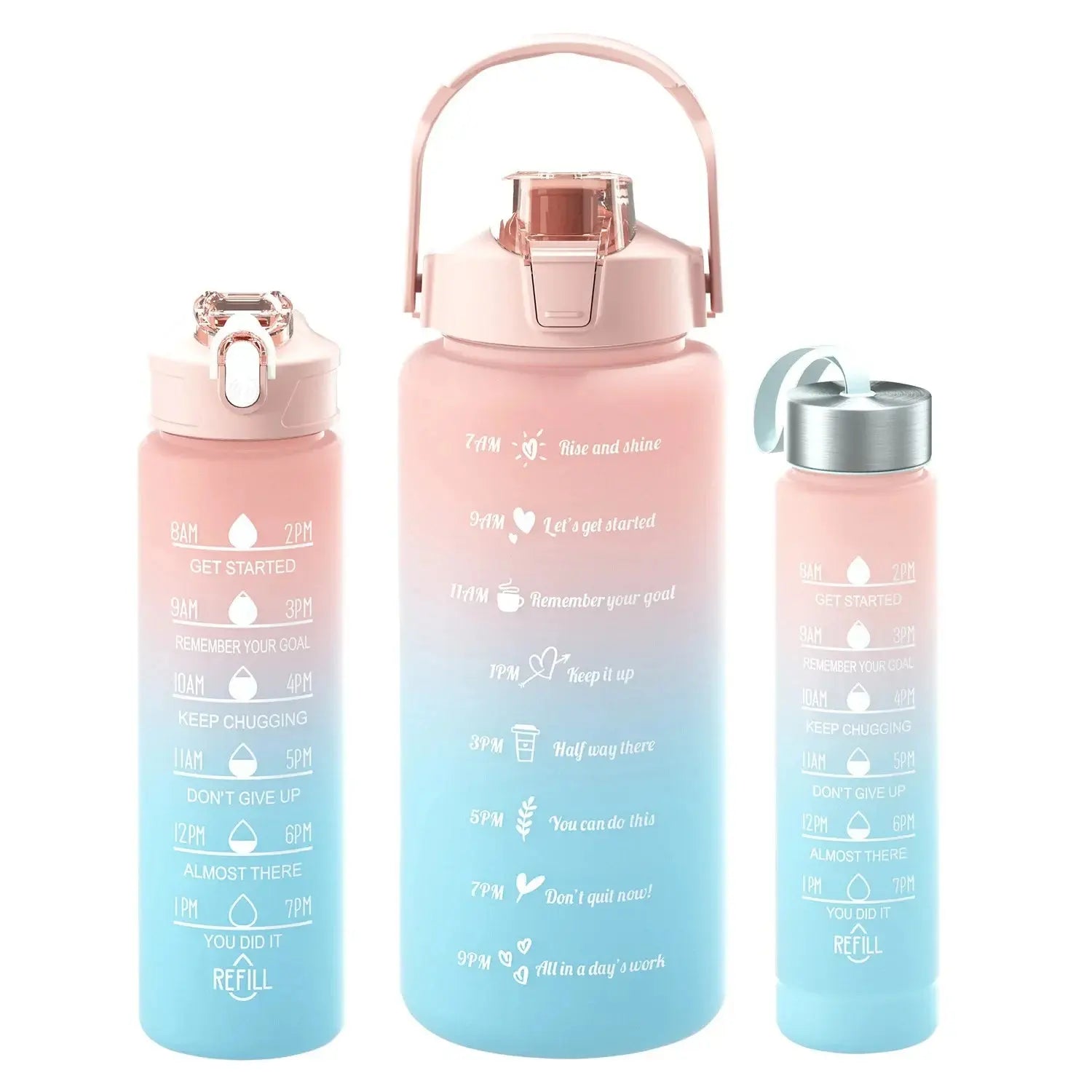 Set of 3 Motivational Water Bottles