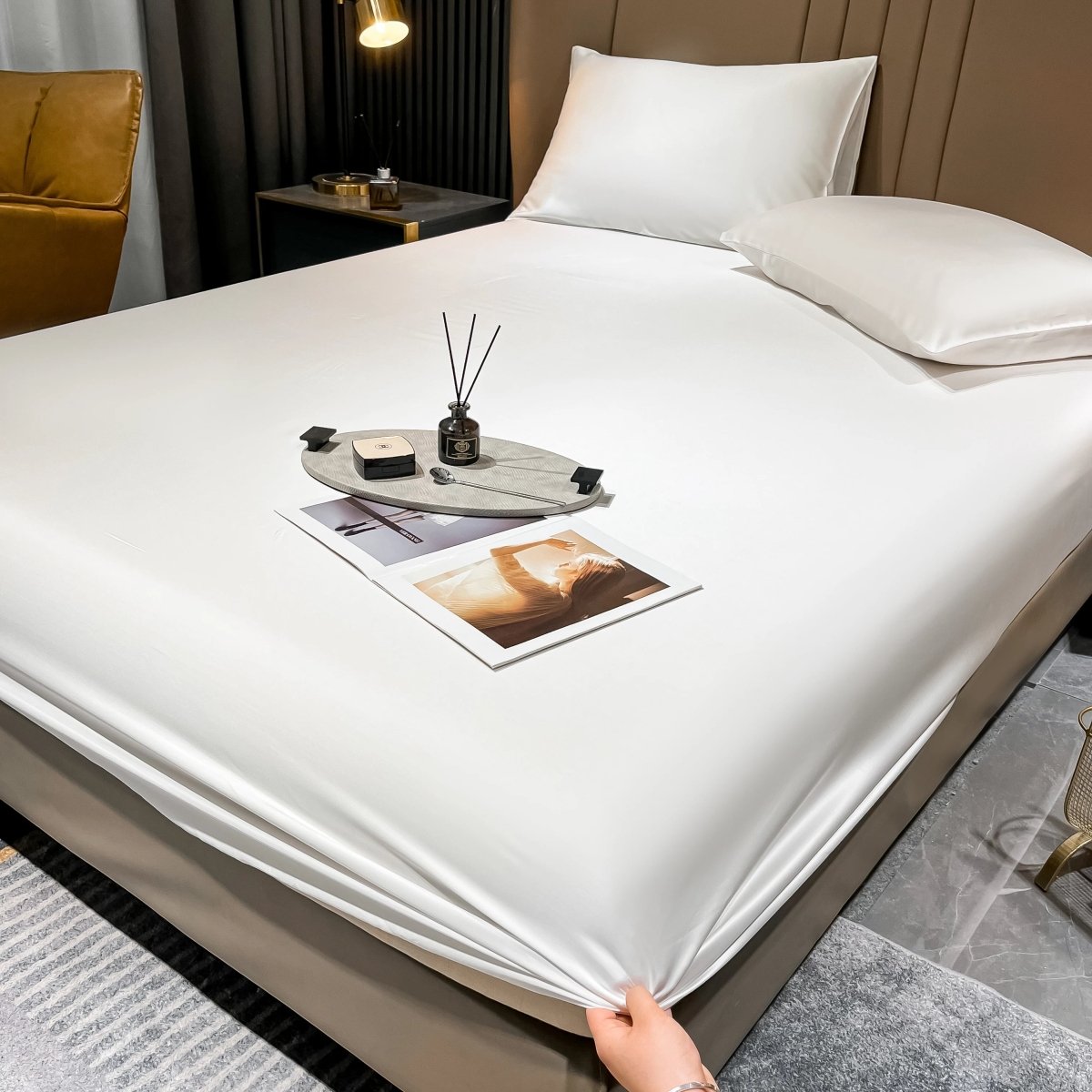 SILKLYRA – Elegant Fitted Sheet Made of Long-Staple Cotton with Deep Pocket