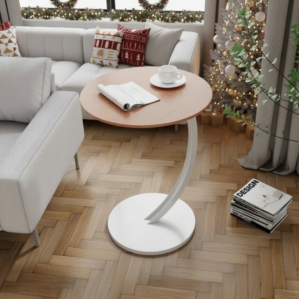 SMALLIX – Compact, Reinforced Round Side Table for Modern Living in Small Spaces