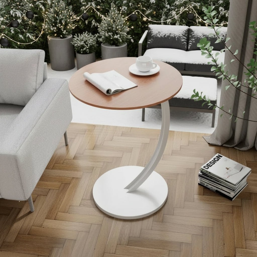 SMALLIX – Compact, Reinforced Round Side Table for Modern Living in Small Spaces