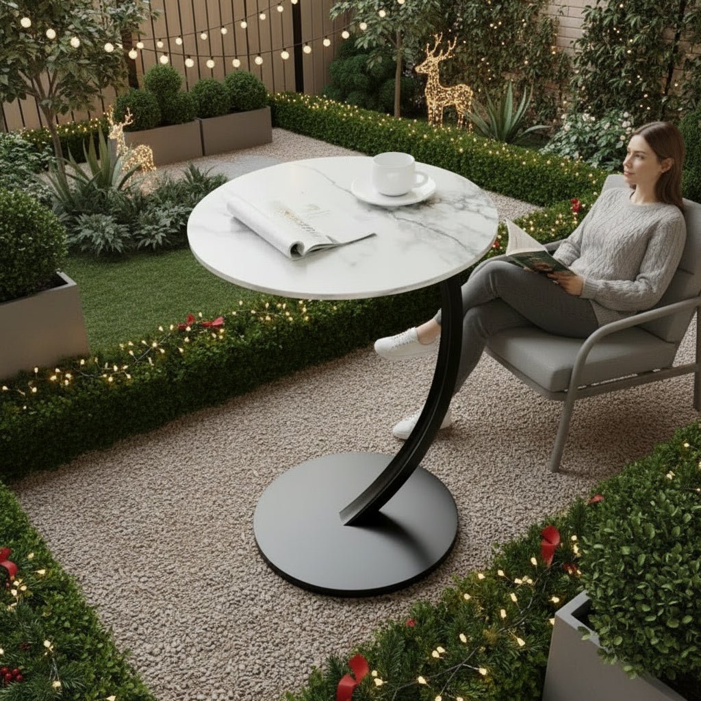 SMALLIX – Compact, Reinforced Round Side Table for Modern Living in Small Spaces