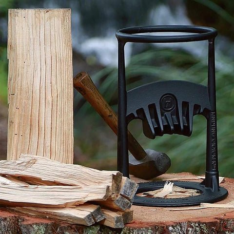 STEADYSPLIT – Safe Cast Iron Firewood Splitting Tool for Easy Winter Preparation