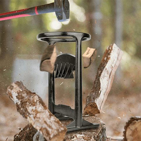 STEADYSPLIT – Safe Cast Iron Firewood Splitting Tool for Easy Winter Preparation