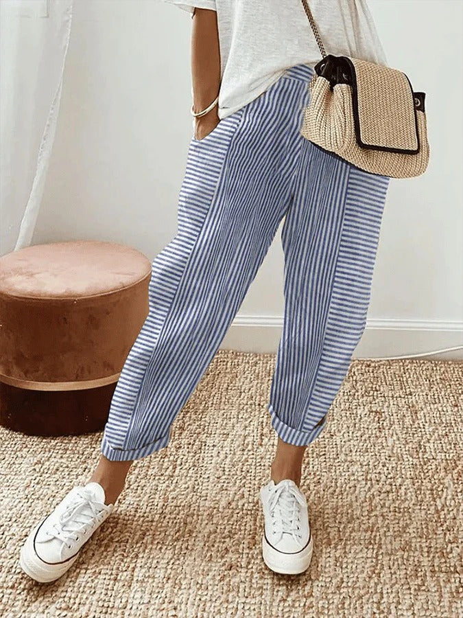 Stripes | Striped Cotton Trousers