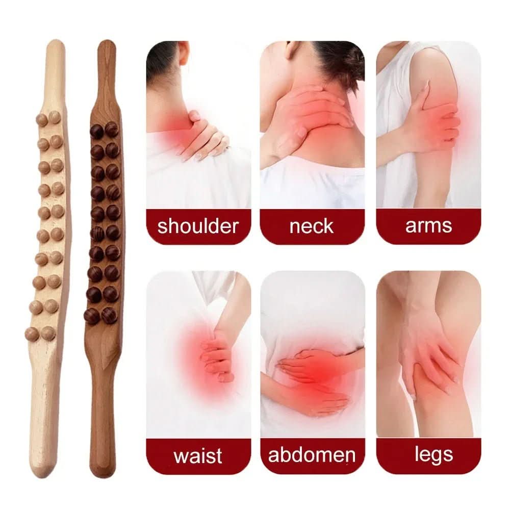 THERAWOOD – Luxury Gua Sha Massage Stick made of Wood | Promotes Blood Circulation & Muscle Relaxation