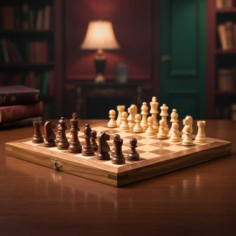 TRAVELCHESS – Portable Magnetic Wooden Chessboard for Fun on the Go