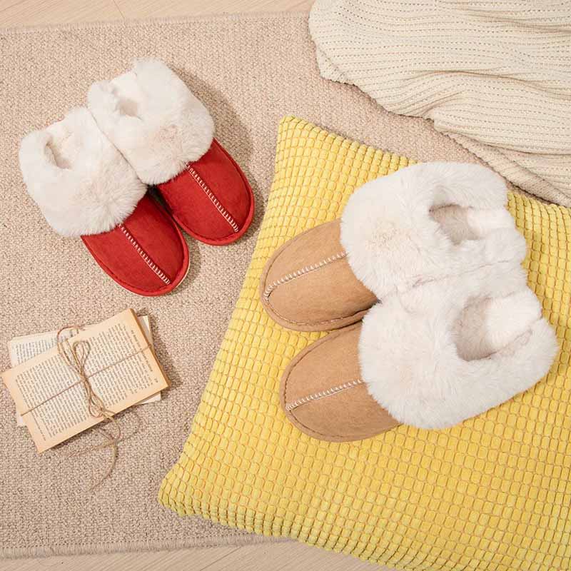 Warm Lined Slippers with Soft Lining and Non-Slip Sole