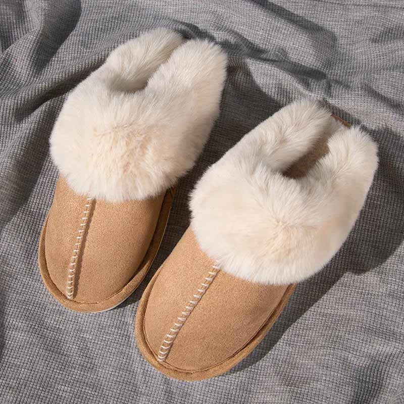 Warm Lined Slippers with Soft Lining and Non-Slip Sole